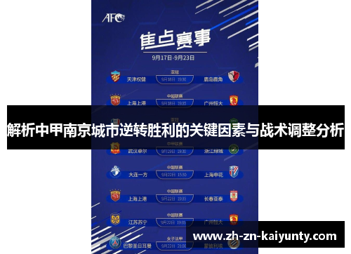 解析中甲南京城市逆转胜利的关键因素与战术调整分析
